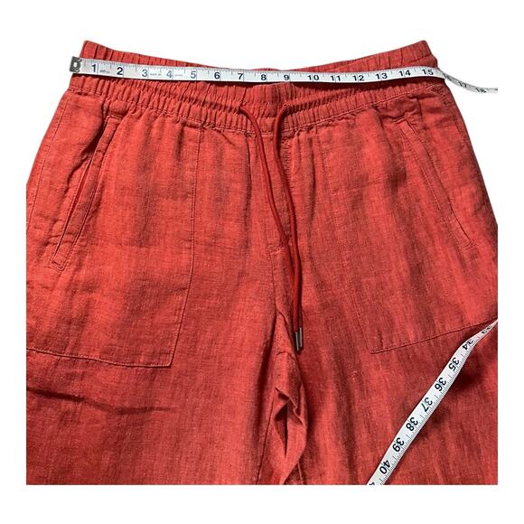 Athleta 100% Linen Pants NWOT Relaxed Fit Womens Casual Summer Style Size 10P - Picture 4 of 10